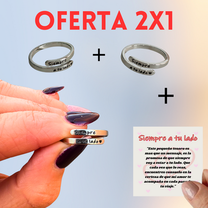 Anillo "Siempre a tu Lado" + Tarjeta con dedicatoria - Oferta 2x1